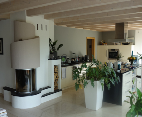 offene Küche moderne Farbgestaltung